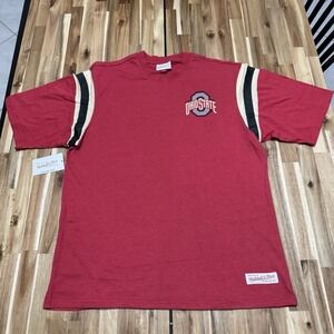 Ohio State Buckeyes Shirt Mens XL Red Mitchell Ness College Football NWT